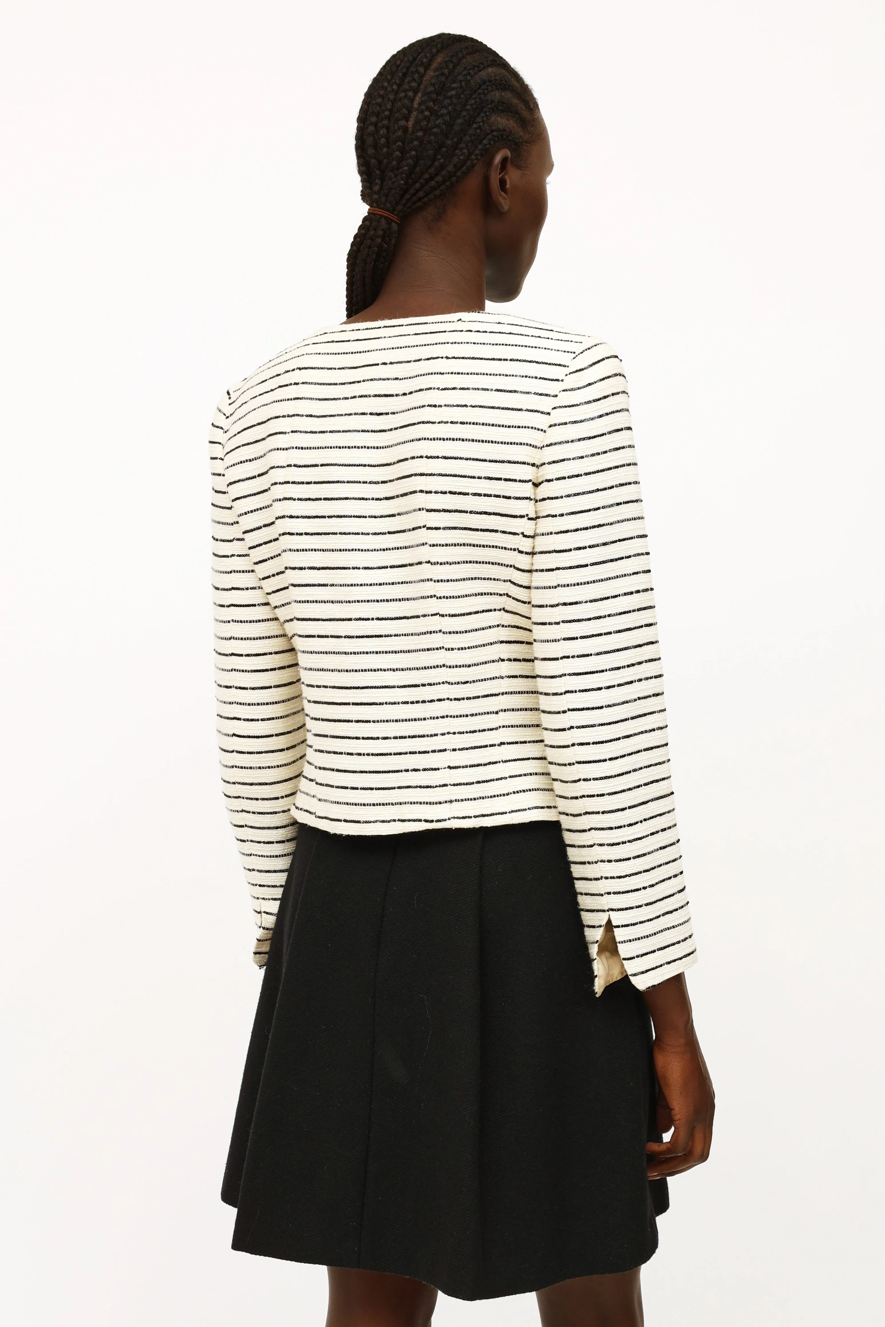 Cream & Black Sequin Camelia Blazer
