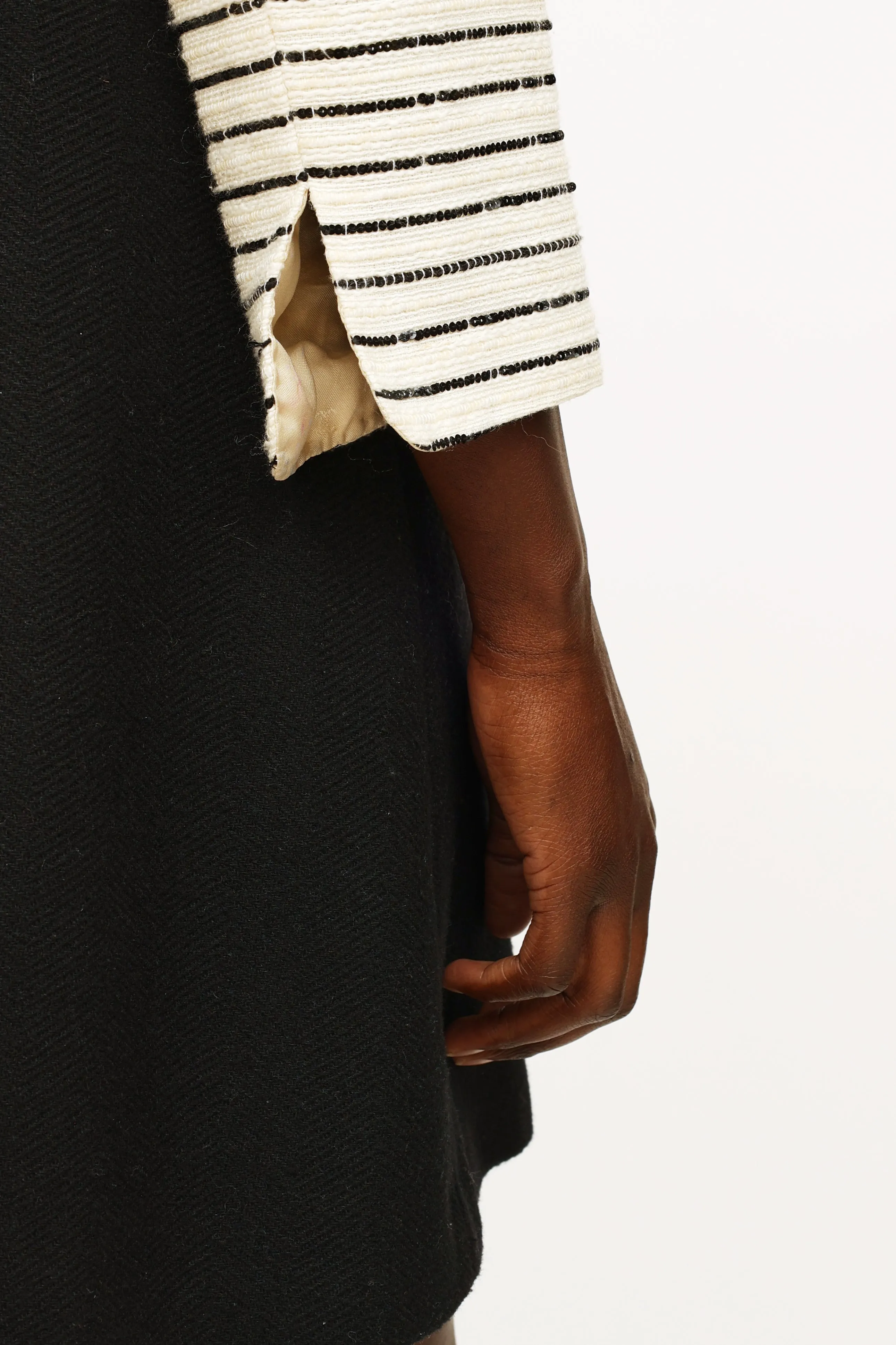 Cream & Black Sequin Camelia Blazer
