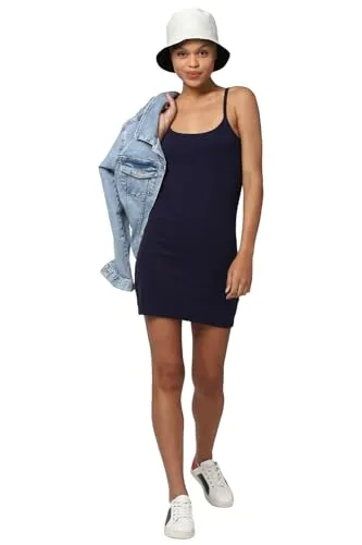 FOREVER 21 women's Cotton Classic Mini Dress (596573_Navy