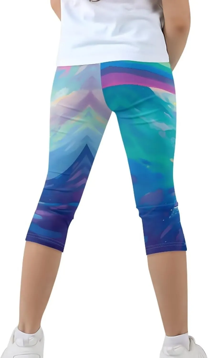 Girls Athletic Leggings,Stretch Dance Workout Yoga Pant Girl's Performance Capri Legging for School Festival