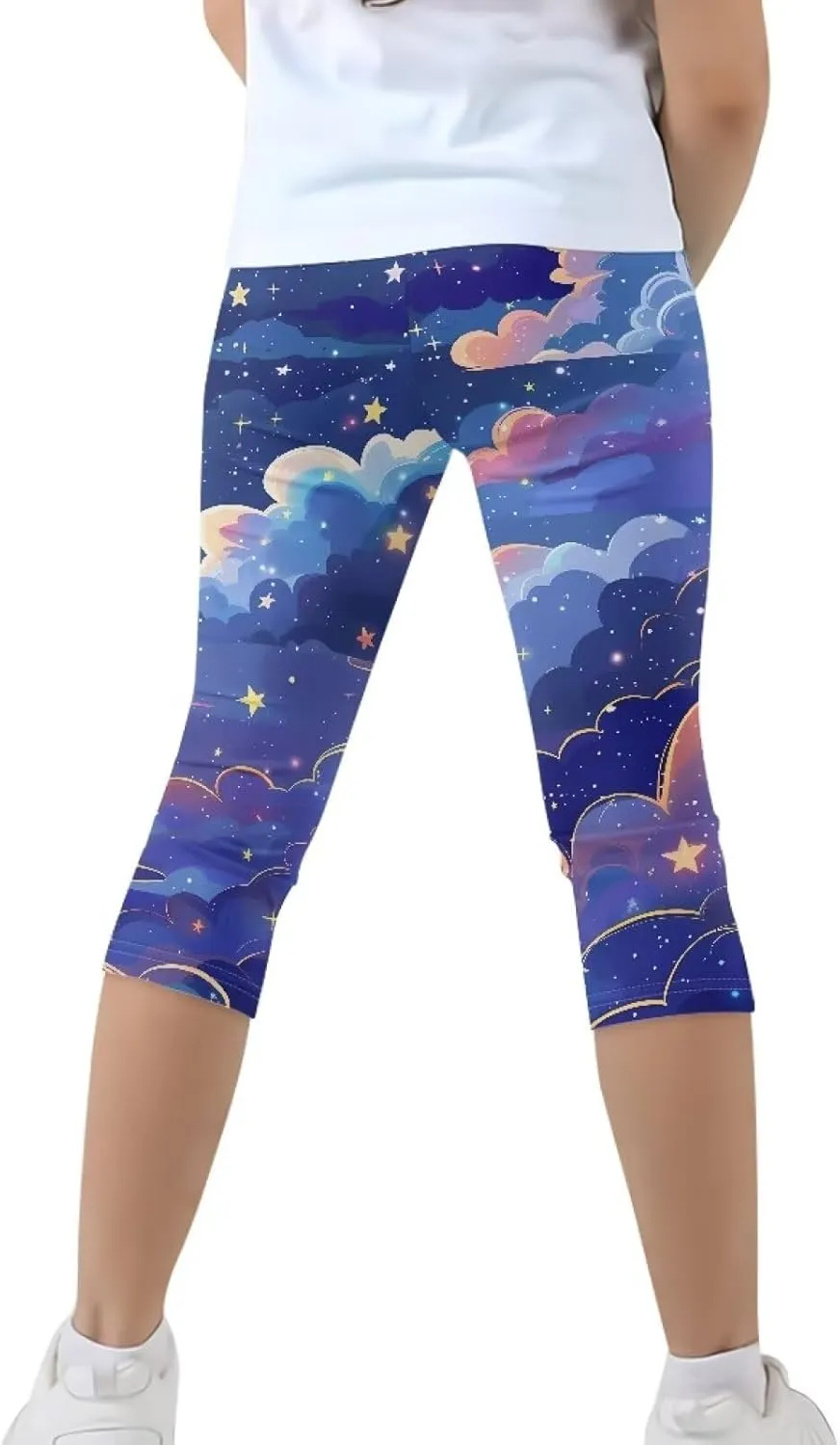 Girls Athletic Leggings,Stretch Dance Workout Yoga Pant Girl's Performance Capri Legging for School Festival