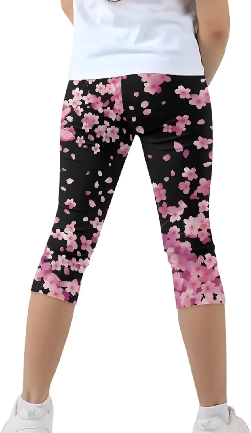 Girls Athletic Leggings,Stretch Dance Workout Yoga Pant Girl's Performance Capri Legging for School Festival