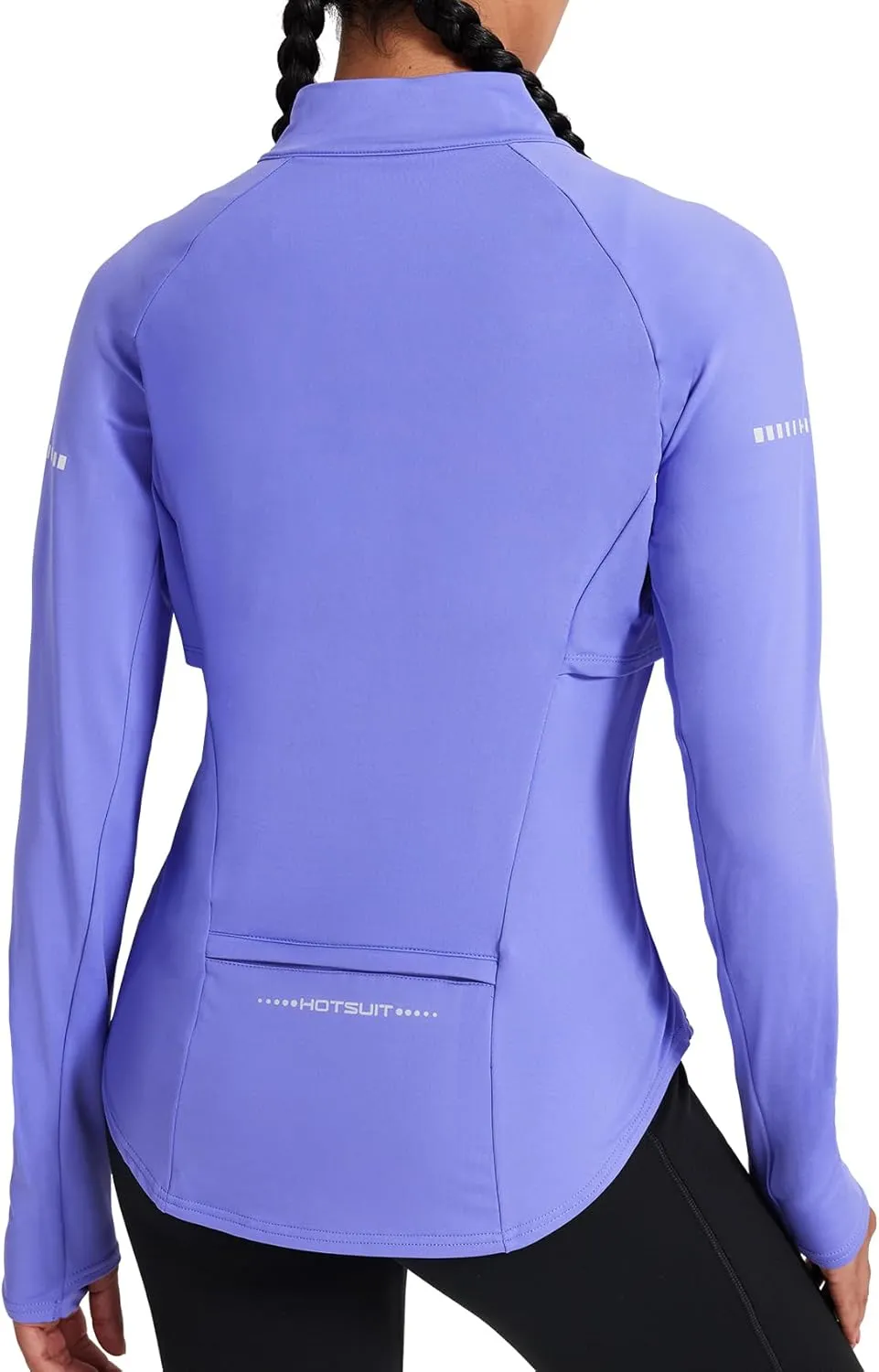 HOTSUIT Women’s Running Jacket Thermal Water Resistant Full Zip Cycling Jacket for Winter Reflective