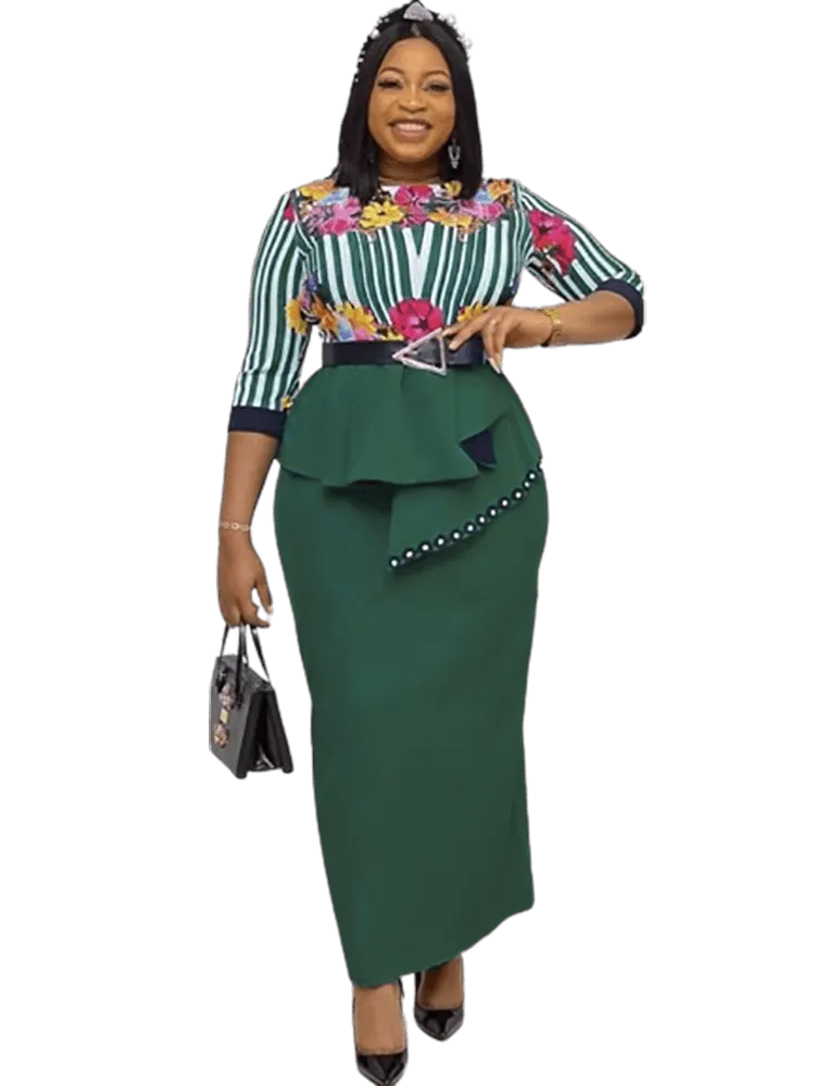 Long Sleeve Floral Print Maxi Dresses
