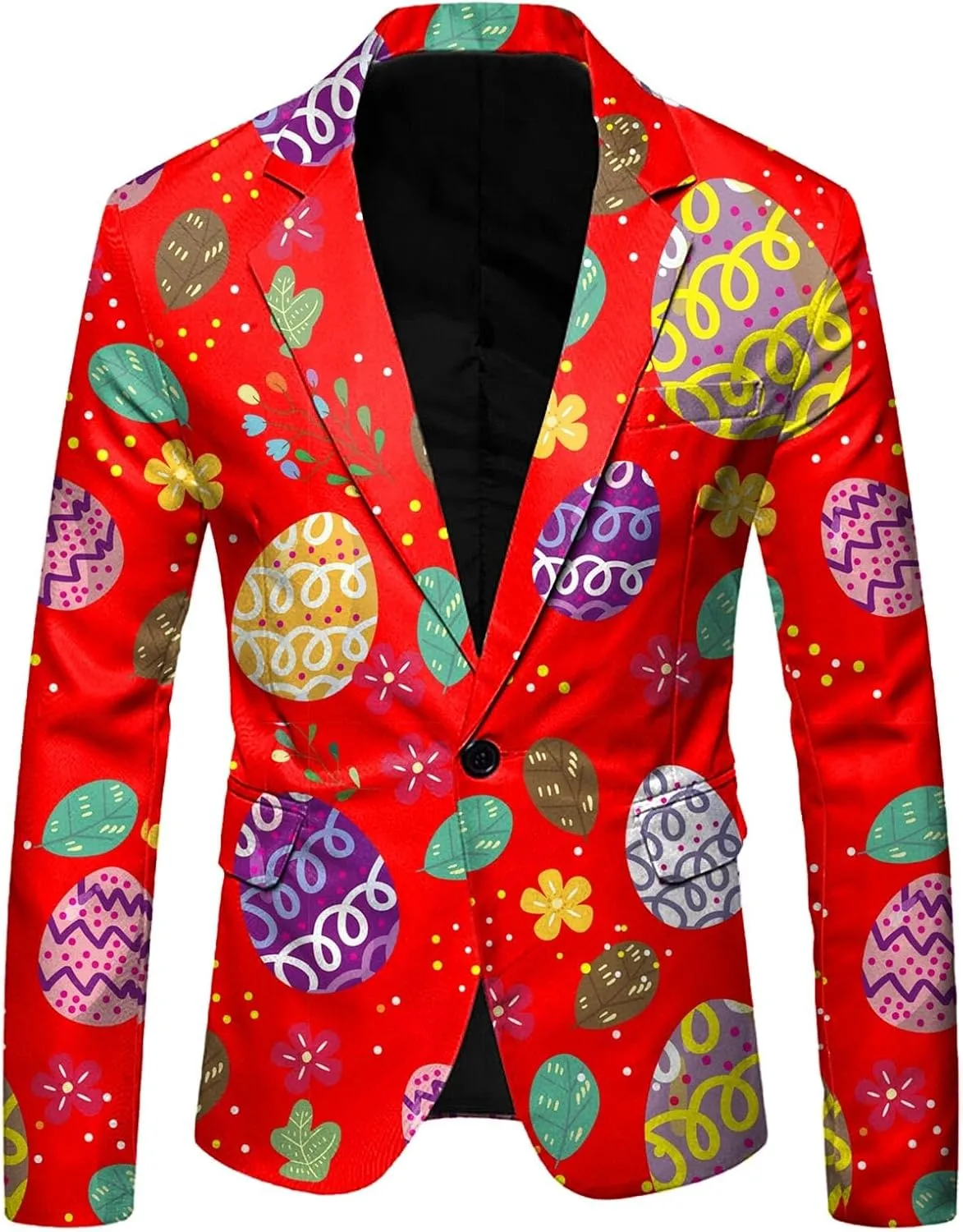 Men's Easter Bunny Egg Blazer Slim Fit Suit Birthday Wedding Party Tuxedo Suits Jacket Coats Lightweight Office Outwear