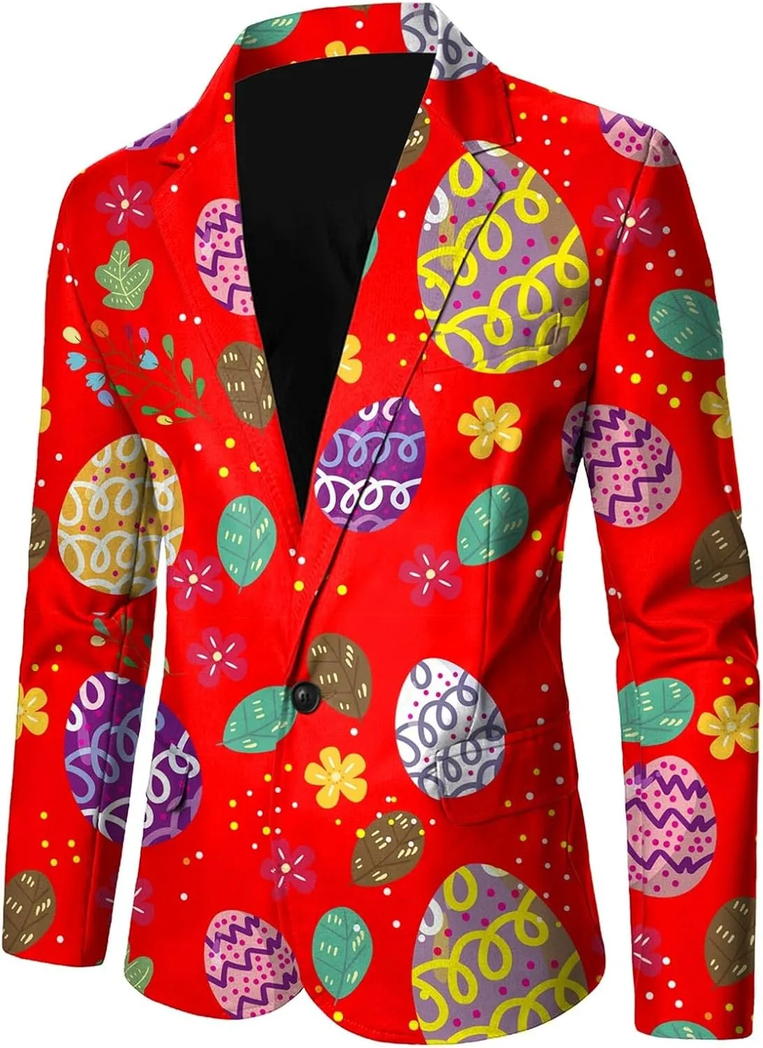 Men's Easter Bunny Egg Blazer Slim Fit Suit Birthday Wedding Party Tuxedo Suits Jacket Coats Lightweight Office Outwear