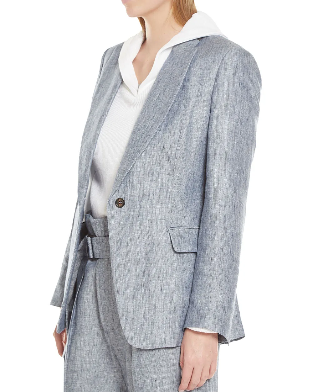 Oxford Herringbone Linen Jacket