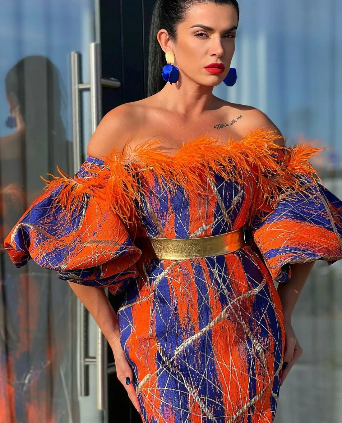 Pleasing Off-Shoulder Evening Dress