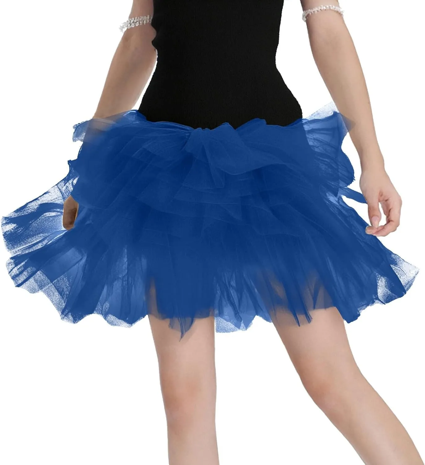 Skirts for Women Summer Loose Casual Trendy Solid Color Elastic Waist Flowy Mesh Tulle Ballet Party Dance Skirt, S-L