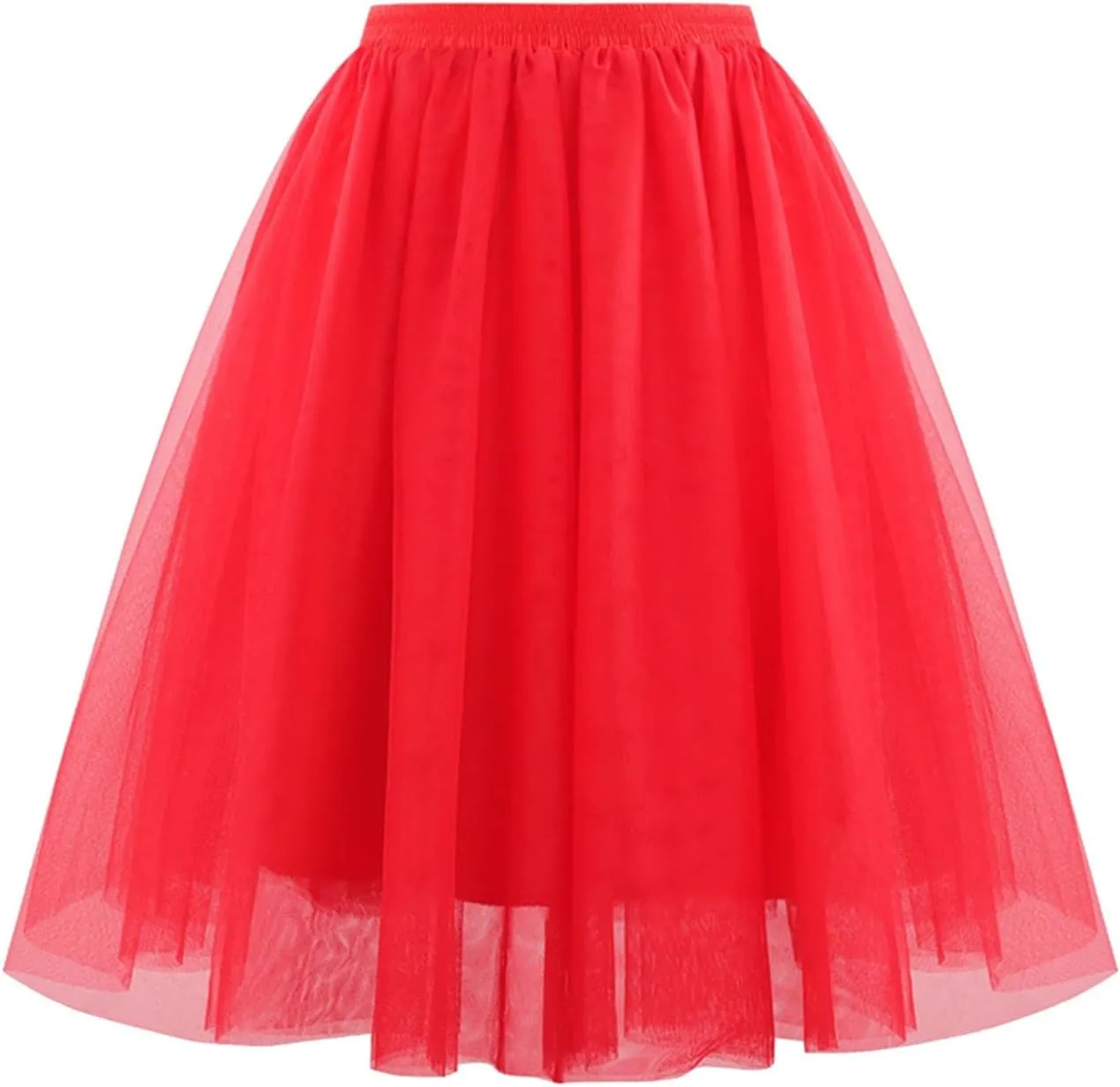 Spring Outfits for Women 2025 Loose Casual Trendy Solid Color Elastic Waist Flowy Mesh Ballet Skirts, S-2XL