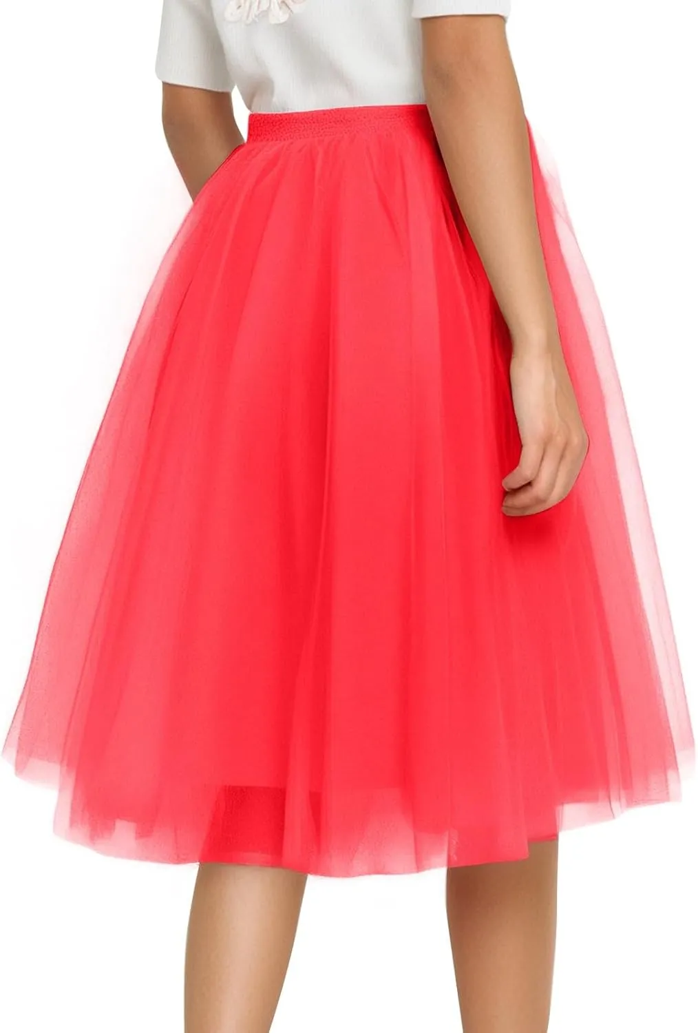 Spring Outfits for Women 2025 Loose Casual Trendy Solid Color Elastic Waist Flowy Mesh Ballet Skirts, S-2XL