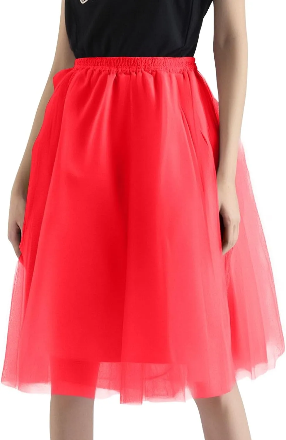 Spring Outfits for Women 2025 Loose Casual Trendy Solid Color Elastic Waist Flowy Mesh Ballet Skirts, S-2XL