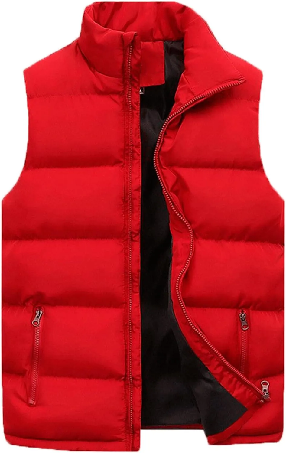 Thatrich Men's Puffer Vest Puffy Padded Vests Casual Sleeveless Jackets Warm Winter Gilet Full Zip Down Coat Outerwear Trendy