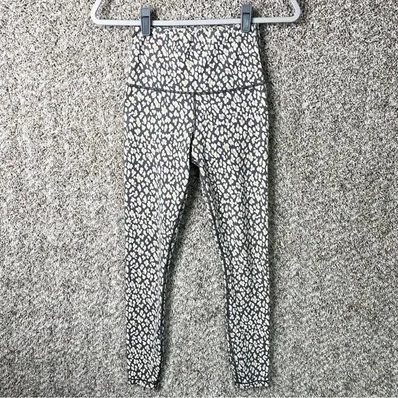 Varley Century Legging High Rise Leggings Lead Cheetah Strech Gray Pant XL NEW