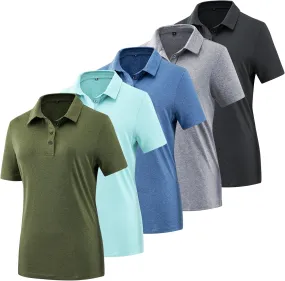 Women's Golf Polo Shirts Lightweight Moisture Wicking Short Sleeve Shirt Quick Dry Athletic Tennis Tops